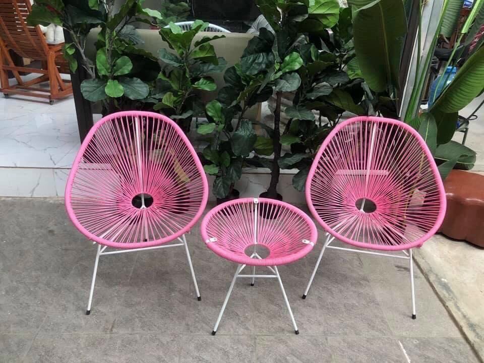 Bộ  bàn ghế dây văng nhựa (nhiều mầu)