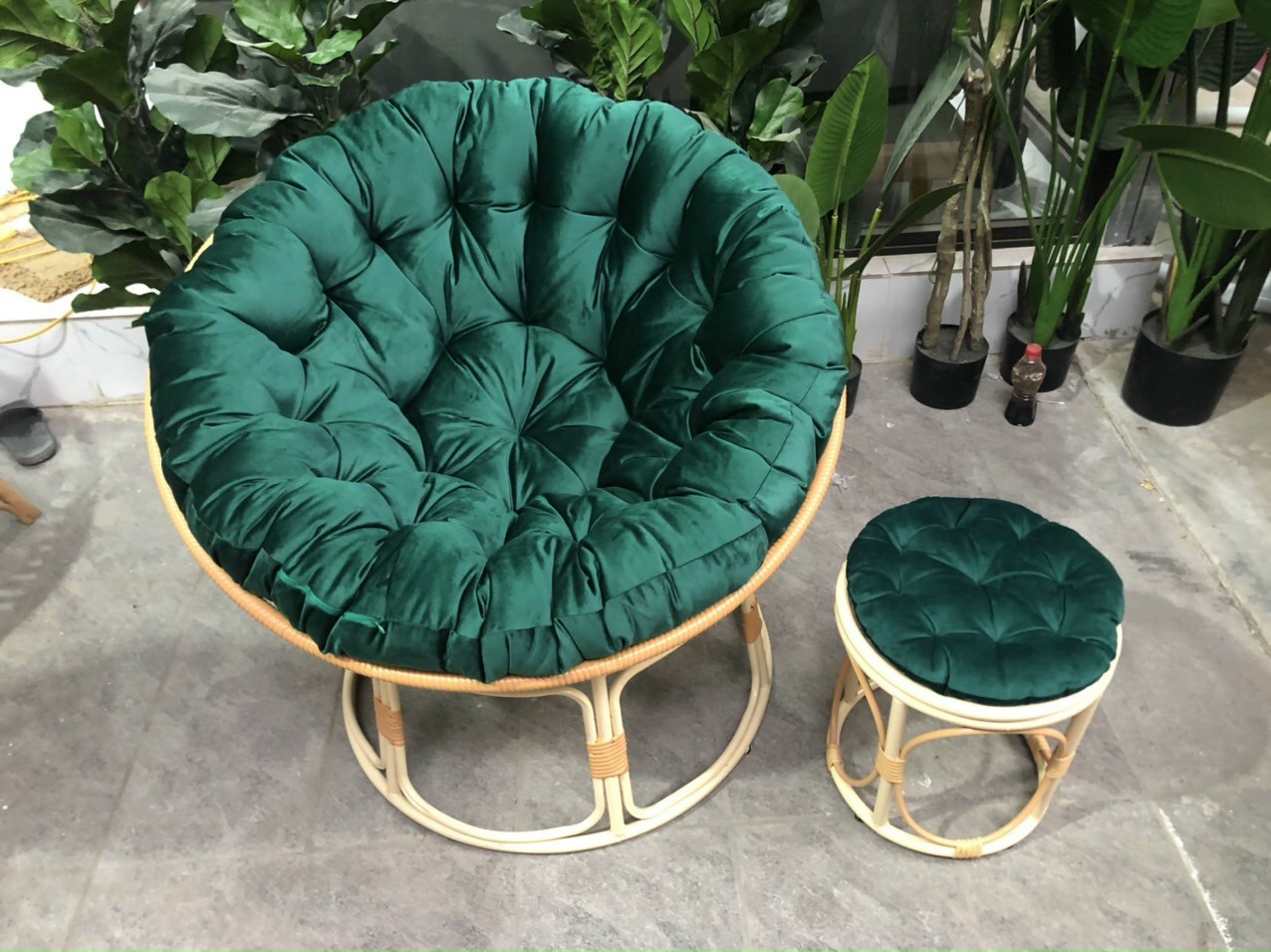 Đôn papasan mây thật