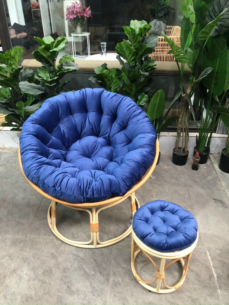 Đôn papasan mây thật