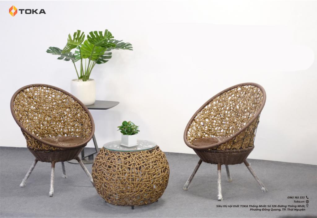 <span></span> Bàn ghế mây thư giãn