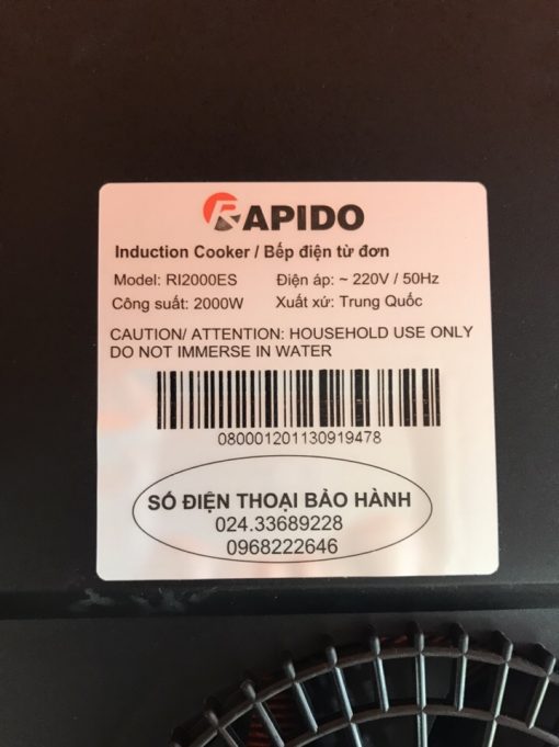 Bếp từ Đơn Rapido RI2000ES