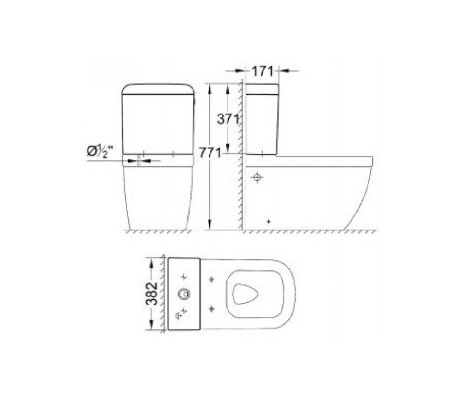 Két nước bồn cầu 2 khối GROHE 39332000