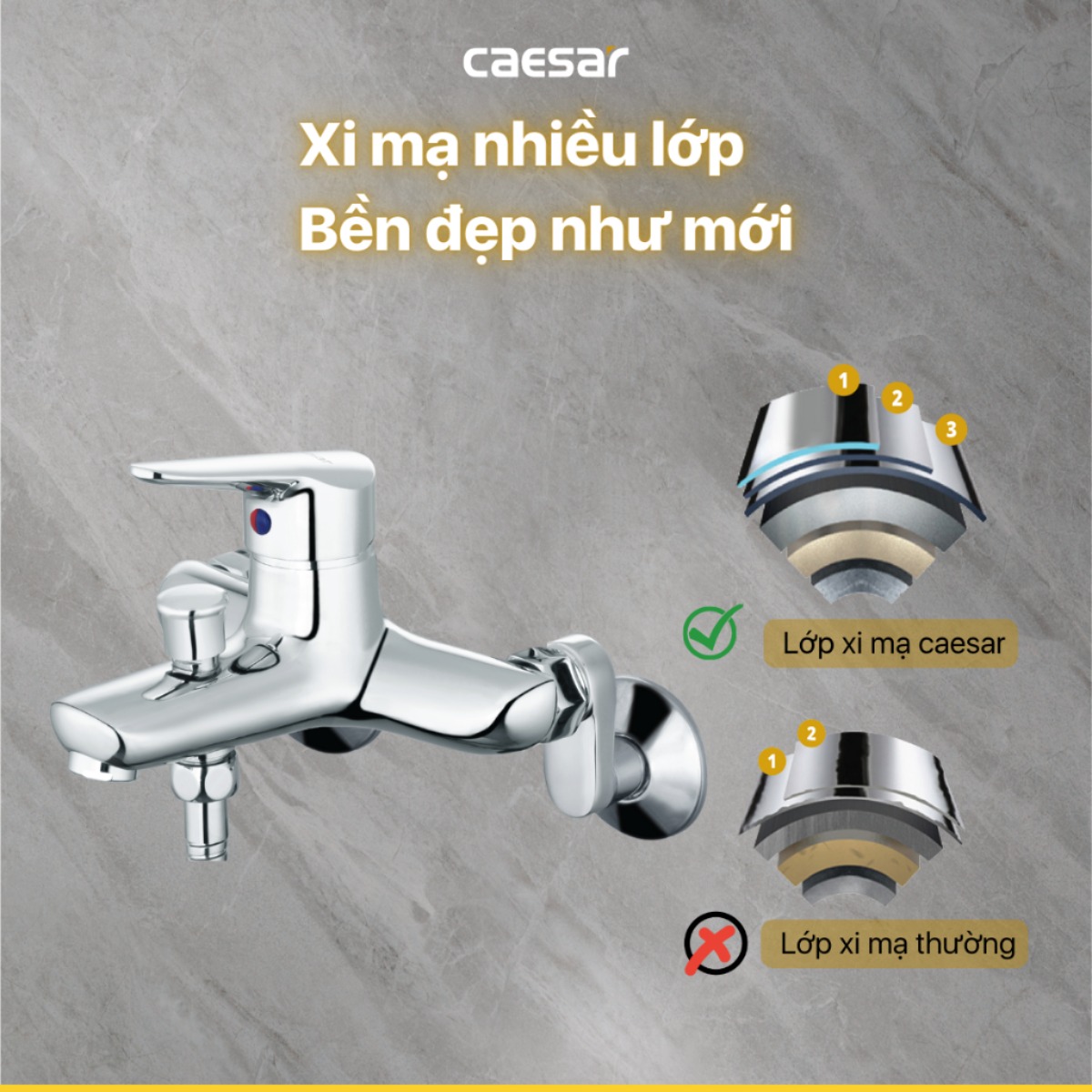 Vòi hoa sen tắm Caesar S123C