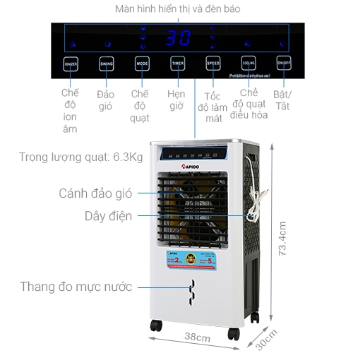 Quạt điều hòa không khí Rapido FRESH 9000M