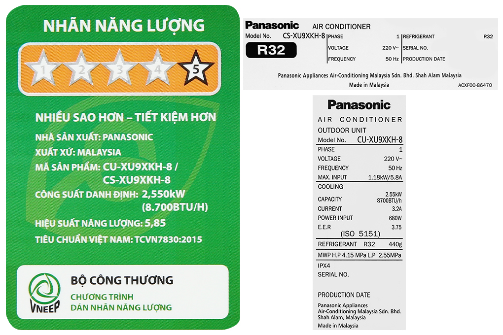 Máy Lạnh Panasonic Inverter 1 Hp CU/CS-XU9XKH-8