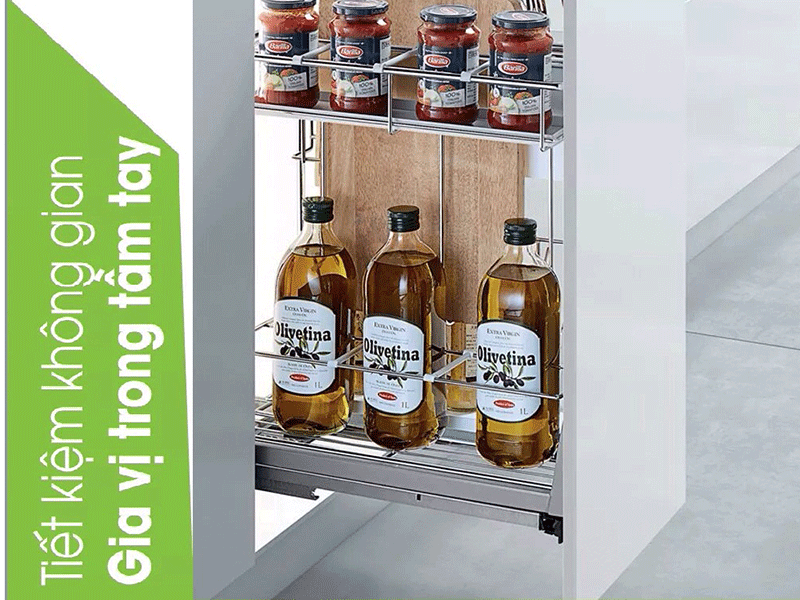 Giá gia vị inox304 bóng nan tròn (H-GV1320)