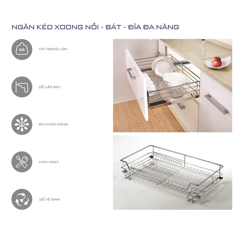 Ngăn kéo xoong nồi inox 304 (H-XM11G7)