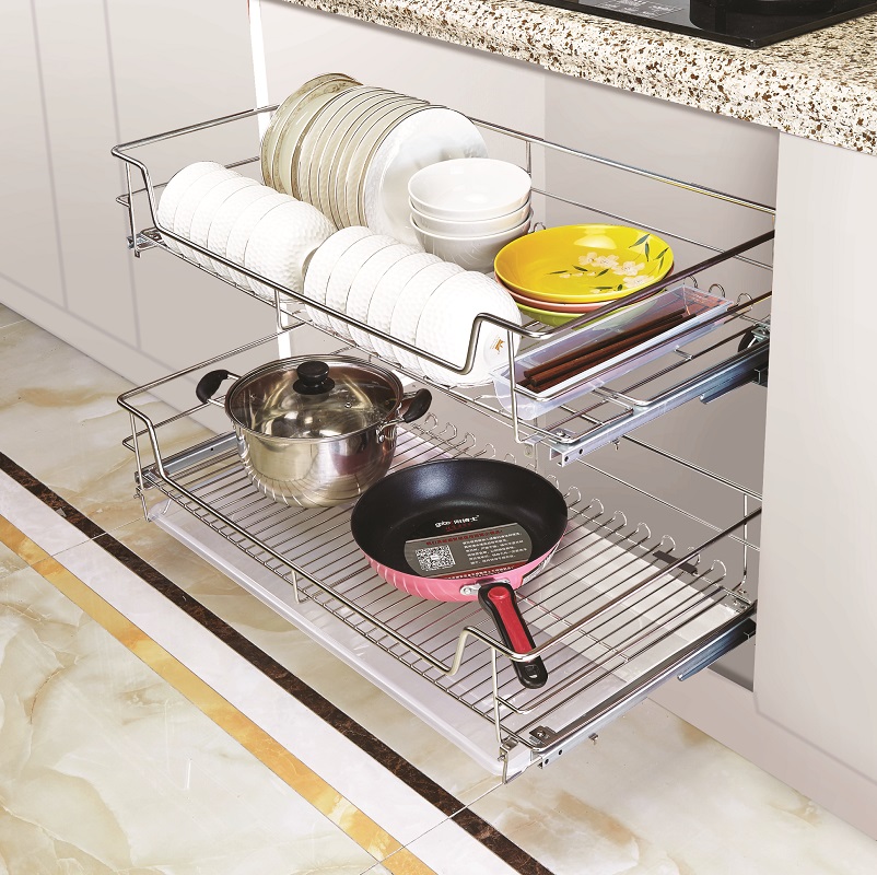 Kệ xoong nồi inox bóng nan tròn (H-XN11G7)