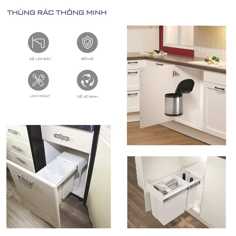 Thùng rác 2 ngăn cánh mở (H-RD400)