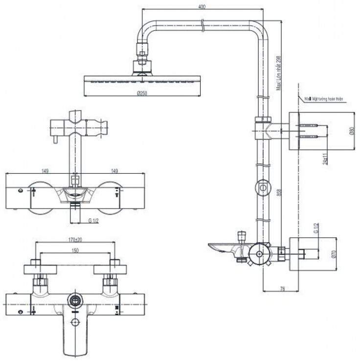 Sen cây nhiệt độ TOTO TBW07403A 