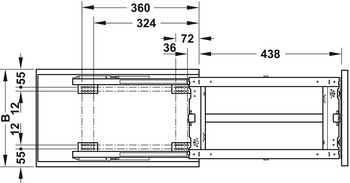 Giá gia vị Kessebohmer Hafele 300mm màu đen 545.11.962
