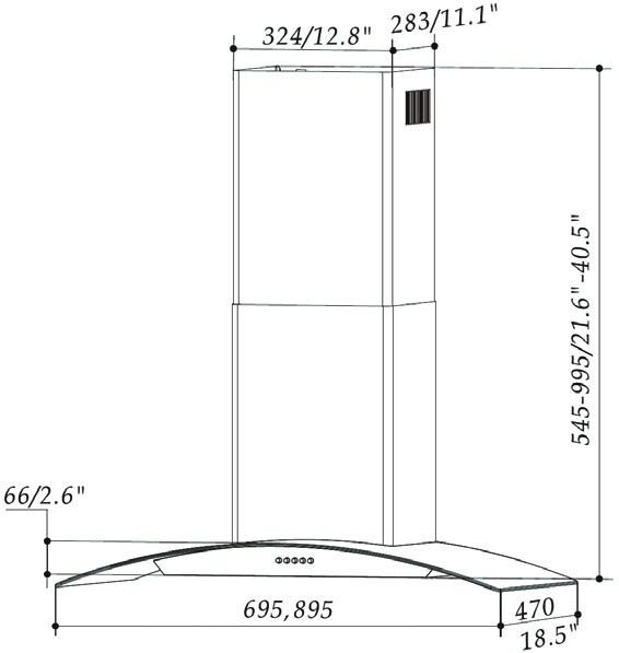 Máy hút mùi kính cong EUH02390 Eurogold
