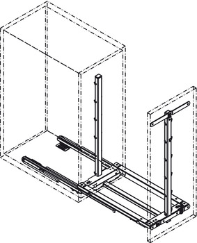 Giá gia vị Kessebohmer Hafele 300mm màu đen 545.11.962