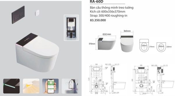 Bàn cầu thông minh treo tường RA-60D