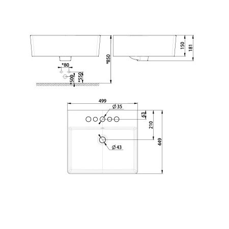 Chậu rửa mặt lavabo đặt bàn American WP-F612