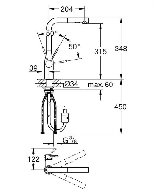 VÒI CHẬU RỬA BÁT GROHE ESSENCE 30270000