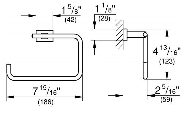 Vòng Treo Khăn Grohe 40510001 Essentials Cube