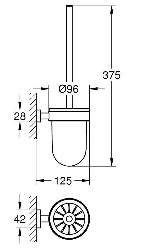 Bộ Cọ Vệ Sinh Tolet Grohe 40513001 Essentials Cube