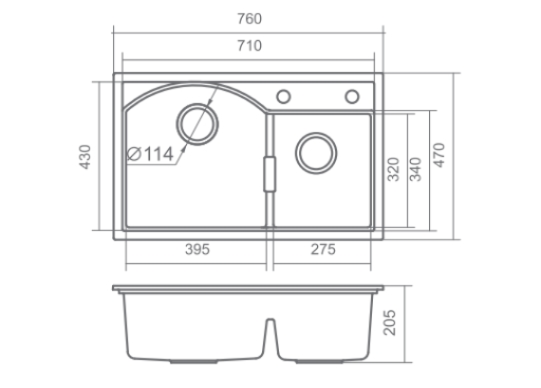 Chậu rửa bát Geler GL-GR7647B
