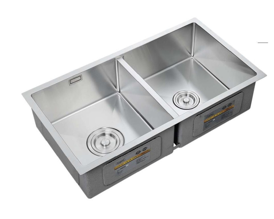 Chậu 2 hố âm cân inox 304 S8245