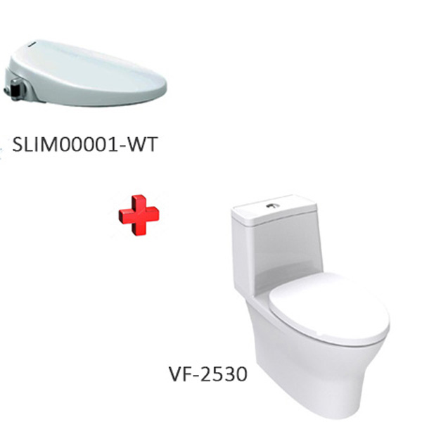 Bồn cầu American VF-2530 + nắp rửa thông minh SLIM00001-WT(VF-2530S)