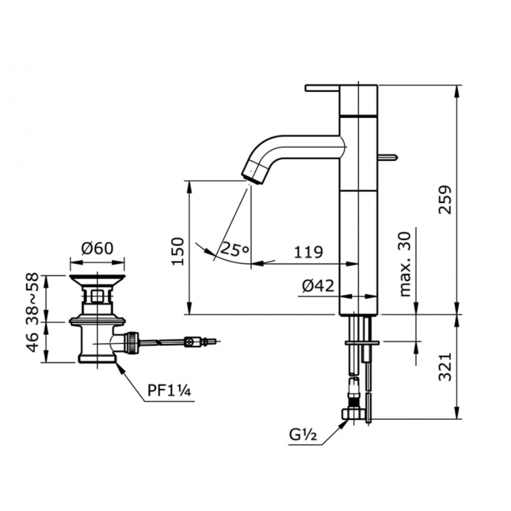 Vòi Lavabo TOTO TX116LESV4BR Cổ Cao Nóng Lạnh