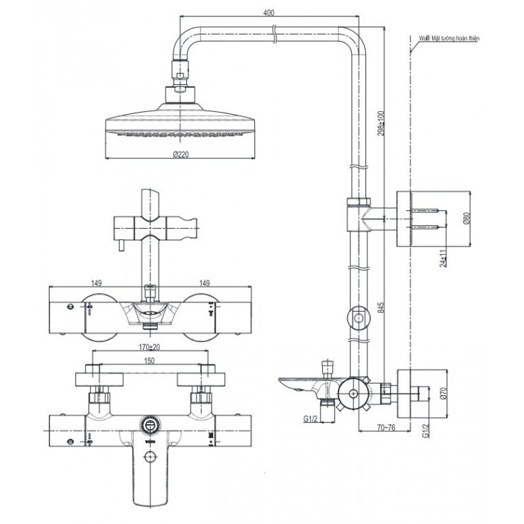 Sen cây nhiệt độ TOTO TBW01401AA