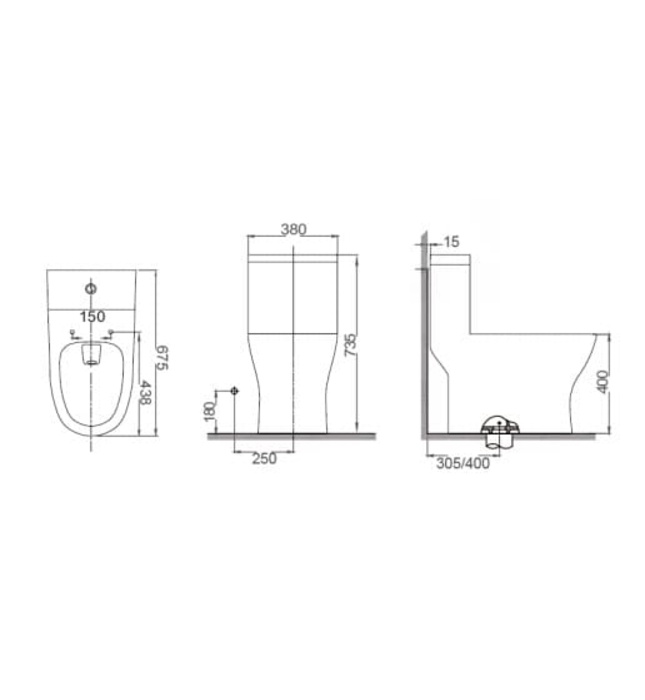 Bồn cầu 1 khối nắp êm BRAVAT C21165XUW-3