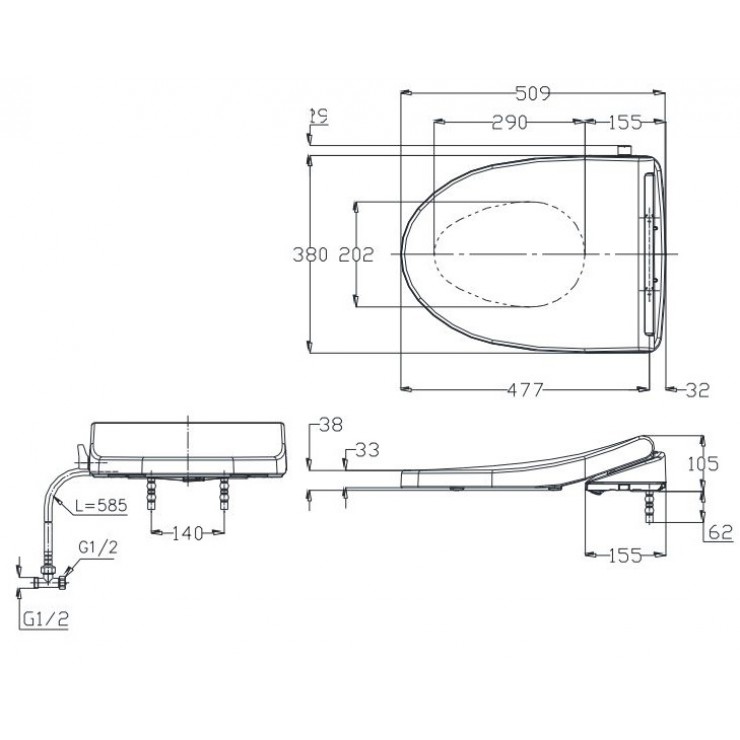 Nắp Rửa Cơ Ecowasher TOTO TCW1211A (E4)