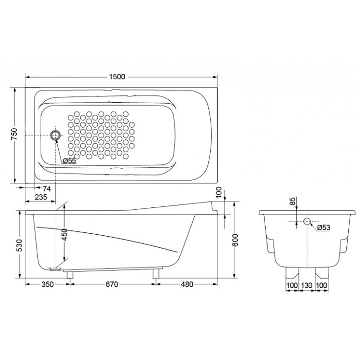 Bồn Tắm TOTO PPY1560PE Ngọc Trai 1.5M