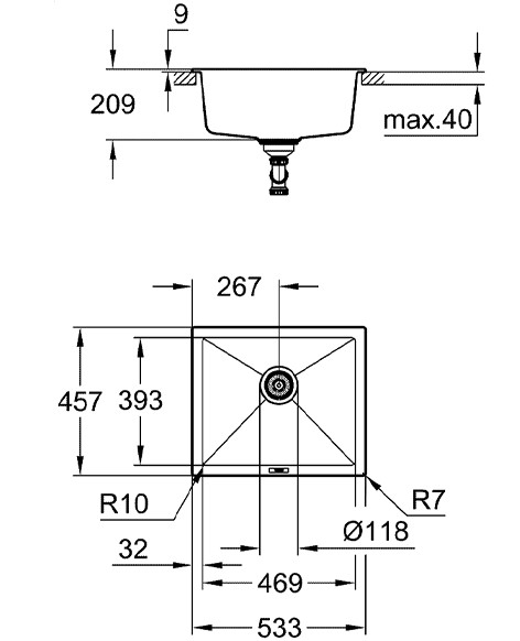 Chậu Rửa Bát 1 Hố Nhập Khẩu Đức Grohe 31654AP0
