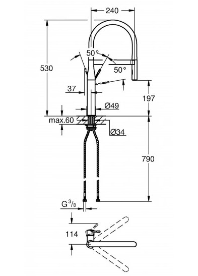 Vòi Bếp Essence New Grohe 30294000 Nóng Lạnh
