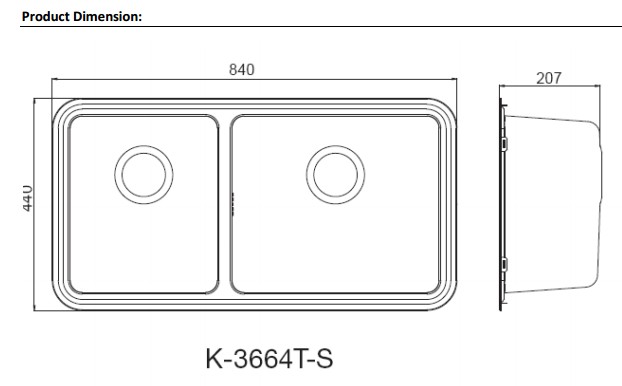 Chậu rửa bát Kohler K-3664T-F-NA