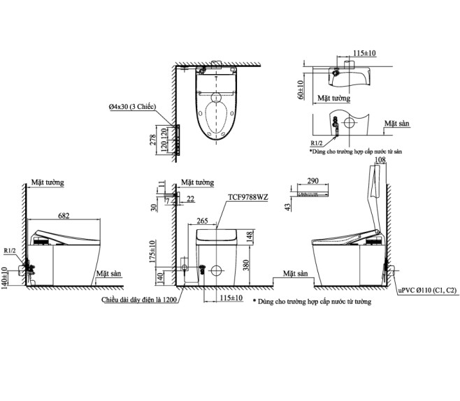 Bàn cầu thông minh NEOREST AH CS989PVTNW1_TCF9788WZNW1