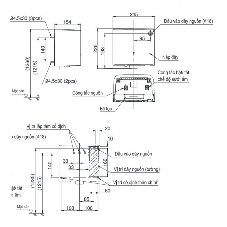 Máy Sấy Tay TOTO TYC322M