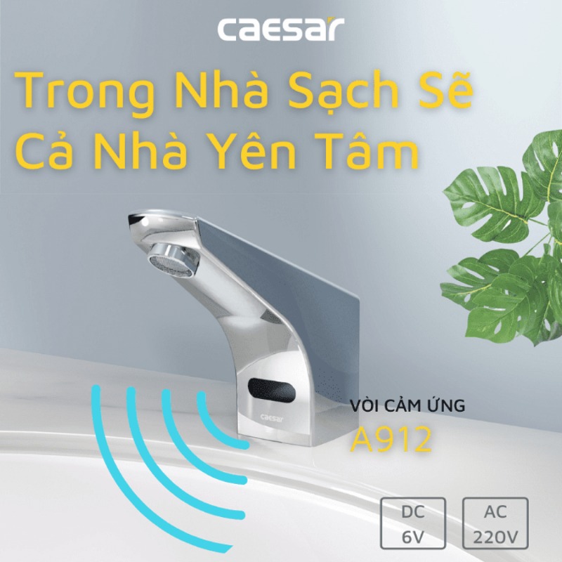 Vòi rửa lavabo cảm ứng Caesar A912