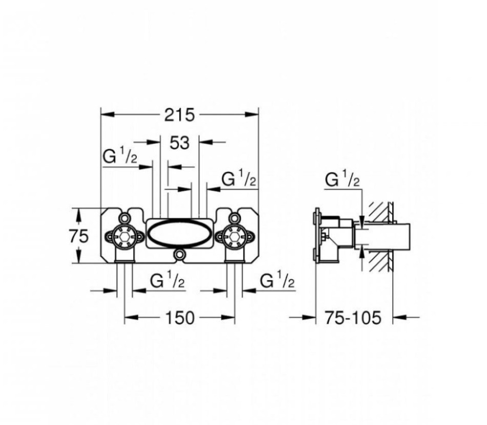 Bộ trộn sen âm tường GROHE 26449000