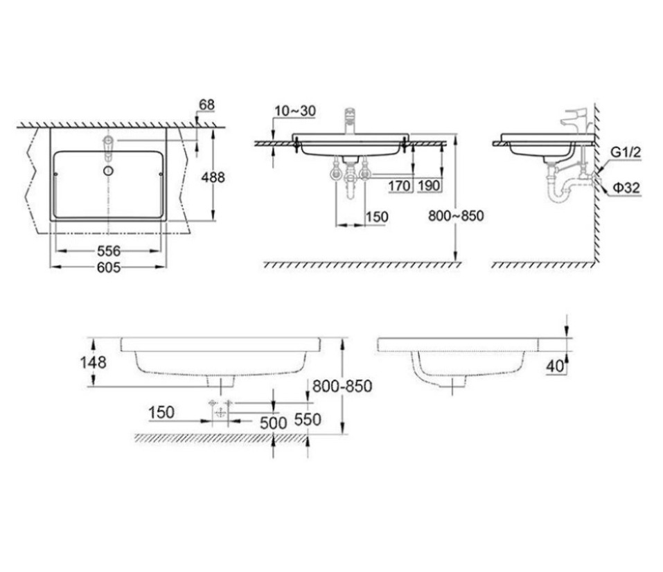 Lavabo bán âm GROHE 39311000