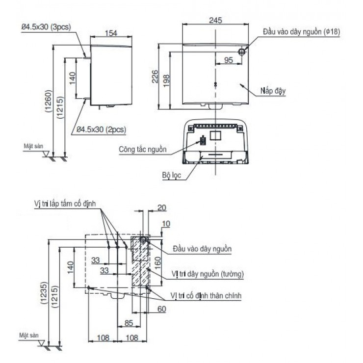 Máy Sấy Tay TOTO TYC122W