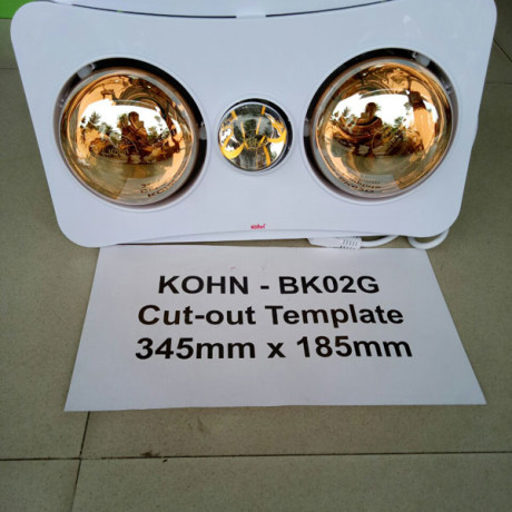 Đèn sưởi nhà tắm 2 bóng âm trần Braun Kohn BK02G không có điều khiển