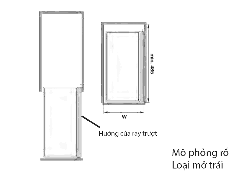 Giá gia vị Kessebohmer Hafele 300mm loại mở trái 545.53.763
