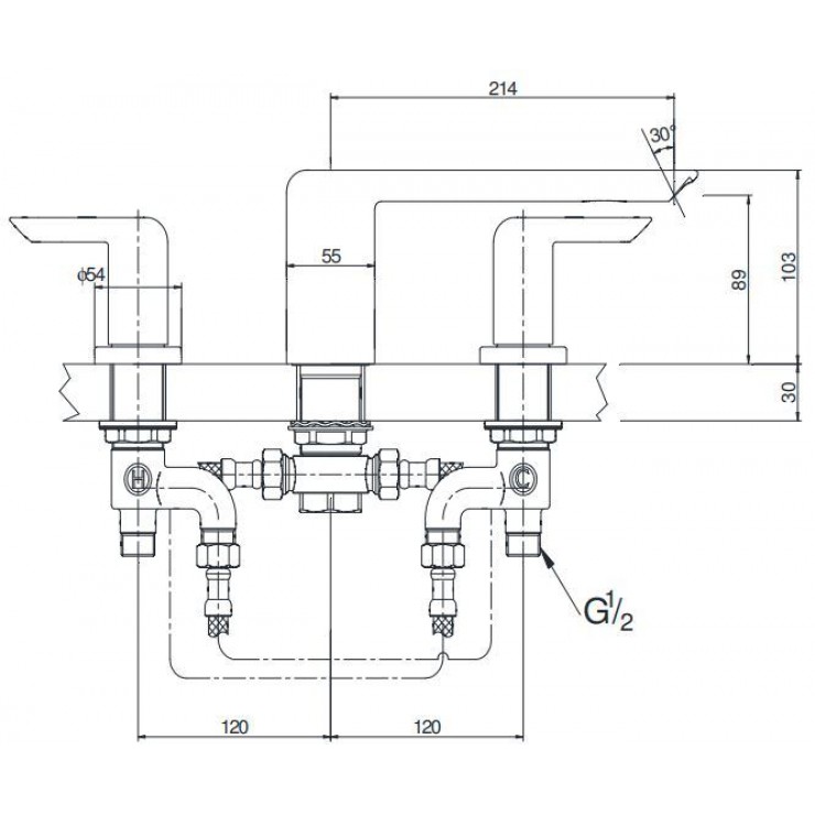 Vòi Xả Bồn Tắm TOTO TX467SKBR 3 Lỗ