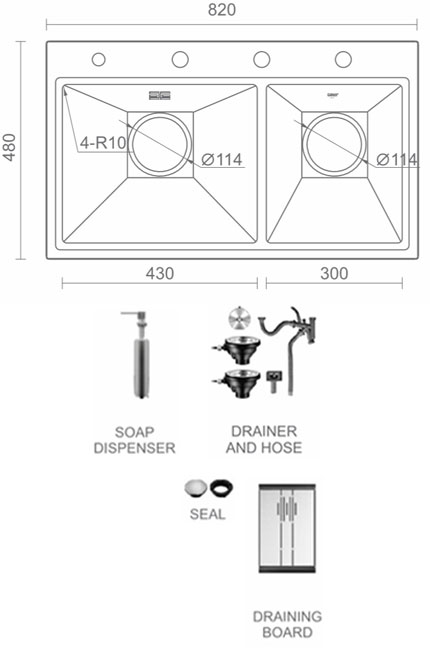 Chậu rửa bát Geler GL-8248