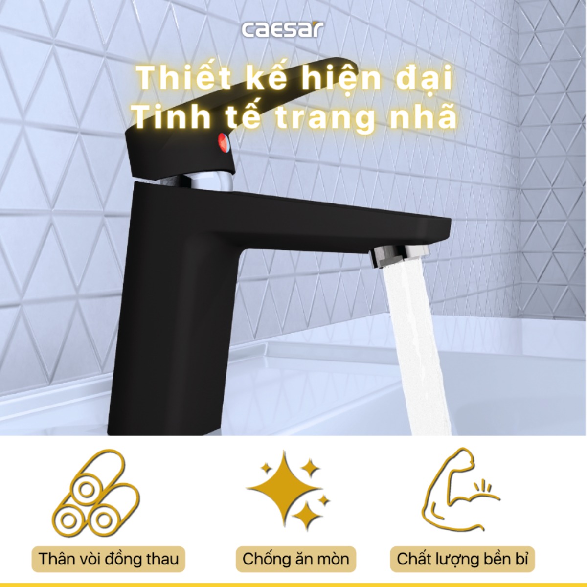 Vòi Lavabo Caesar B390CBU Nóng Lạnh