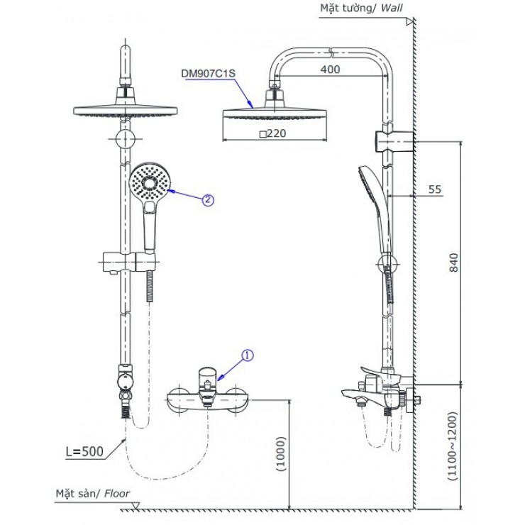 Sen Cây TOTO DM907C1S/TBG02302V/DGH108ZR Nóng Lạnh