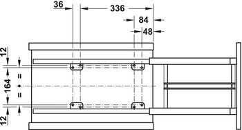 Giá dao thớt Kessebohmer Hafele 300mm màu đen 545.13.961