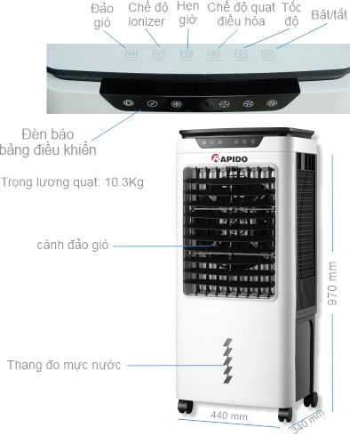 Quạt điều hòa không khí Rapido TURBO 6000D