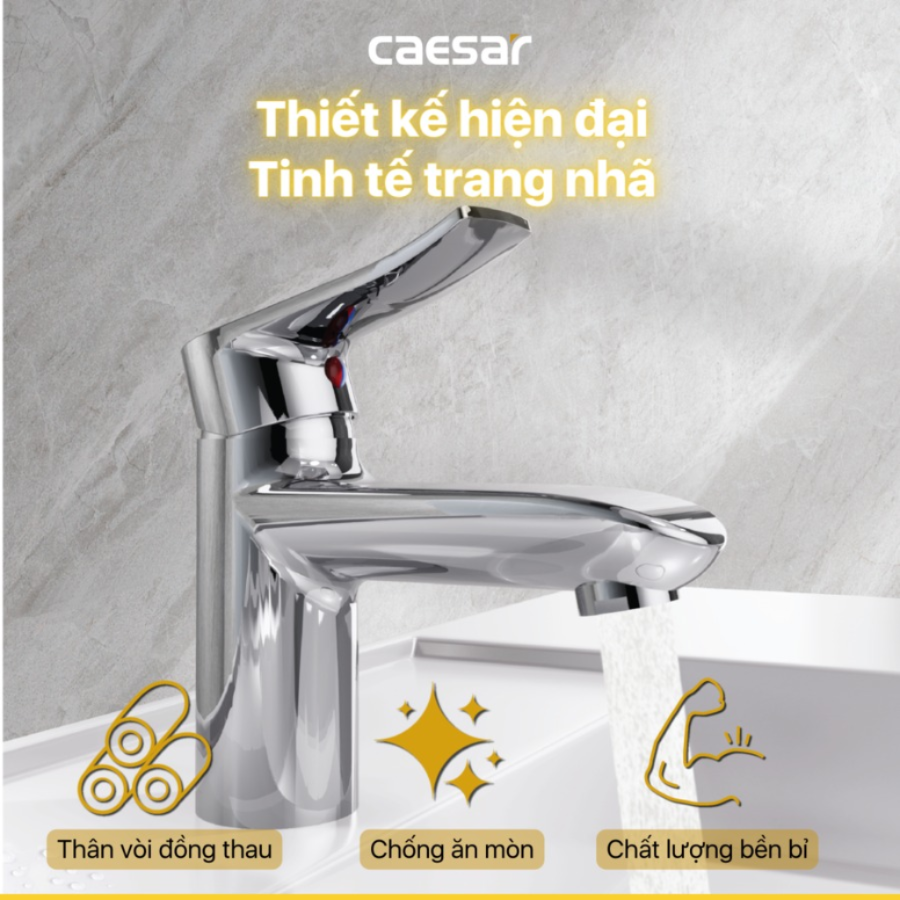 Vòi rửa lavabo nóng lạnh CAESAR B490CU