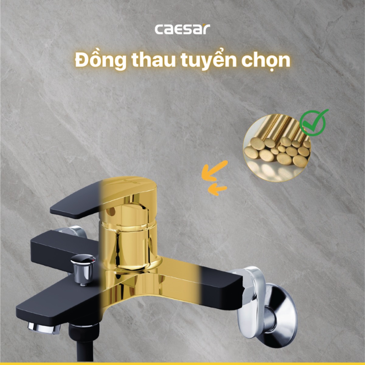 Sen Nóng Lạnh CAESAR S393CB Màu Đen Tay Sen Massage