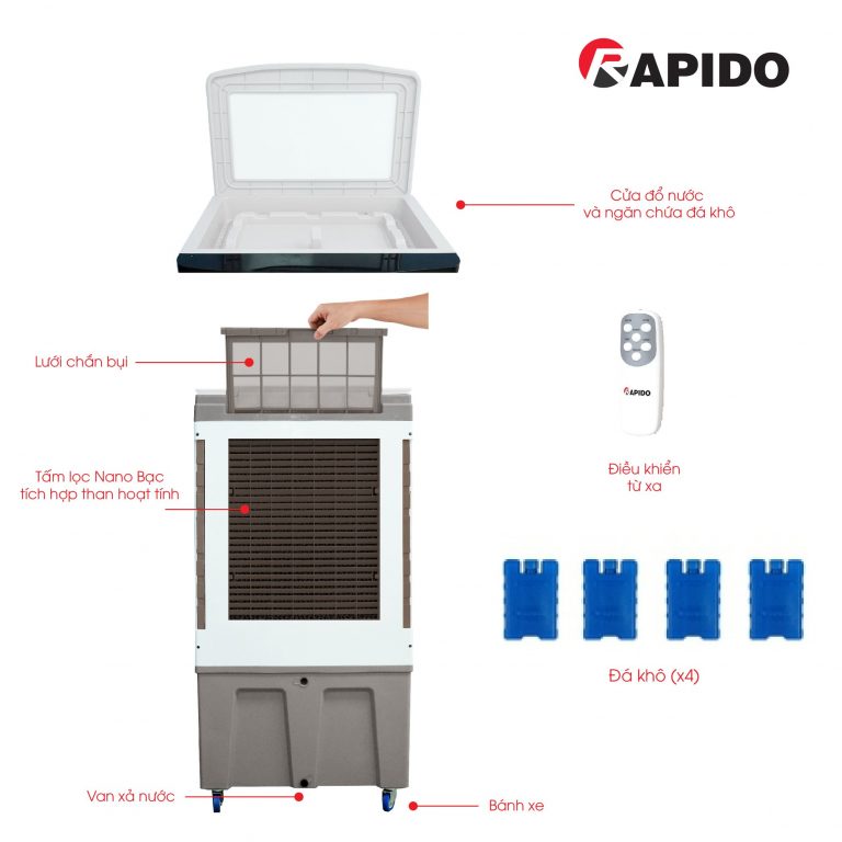 Quạt điều hòa không khí Turbo – Everest 9000D